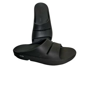 Oofos Ooahh Men 6 Women's 8 Black Slide Recovery Pool Beach Slip On Shoes